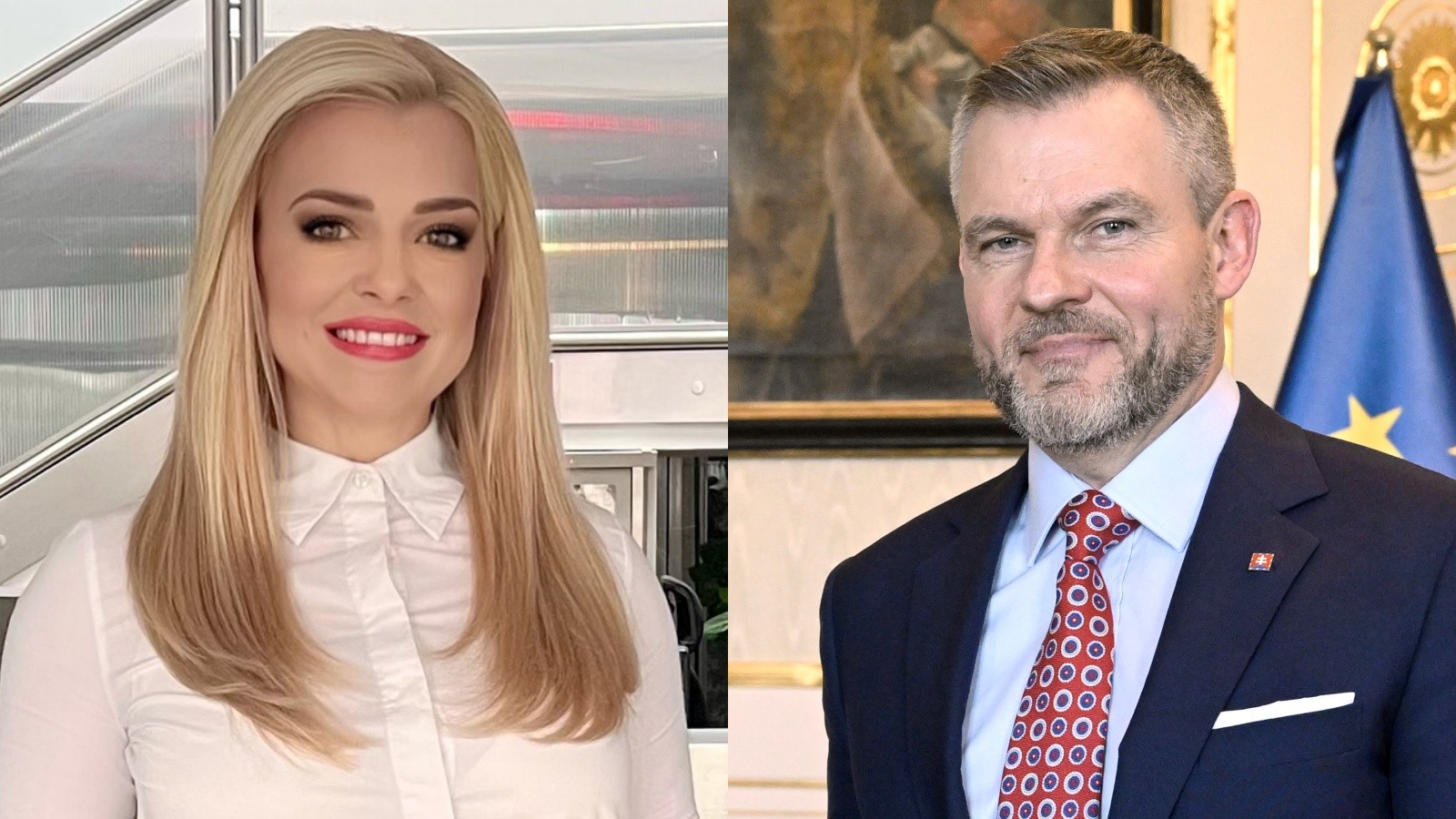Moderátorka Zlatica Švajdová Puškárová a prezident Peter Pellegrini.