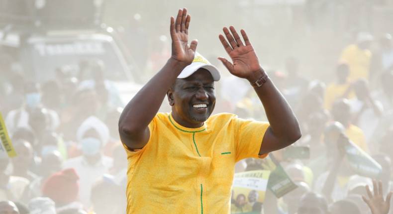 Deputy President William Ruto during a presidential campaign rally in Kajiado County on February 15, 2022