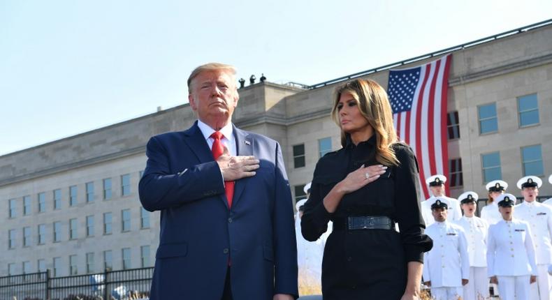 US President Donald Trump and First Lady Melania Trump attend 9/11 remembrance ceremonies where Trump says US war on Taliban intensifying