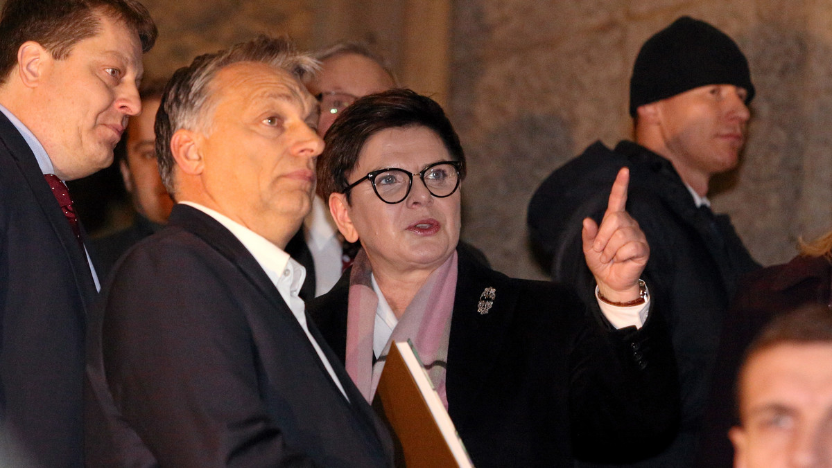 Premier Węgier Viktor Orban z szefową polskiego rządu Beatą Szydło