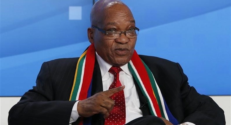 South Africa's President Jacob Zuma attends the annual meeting of the World Economic Forum (WEF) in Davos January 23, 2013.       REUTERS/Pascal Lauener