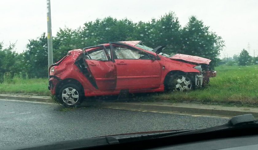 Auto Grażyny Błęckiej-Kolskiej po wypadku