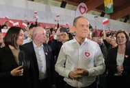 Premier Donald Tusk na spotkaniu z wyborcami w Morągu