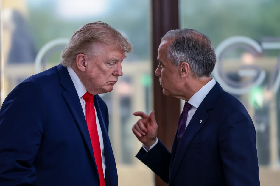 Donald Tramp i Mark Karni na samitu G7 u Evijanu 16. juna