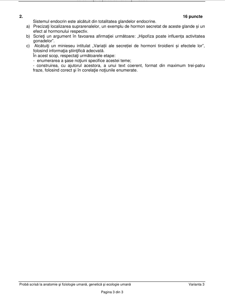 Subiecte Biologie și Anatomie la Bac 2026. Baremul de corectare a fost publicat