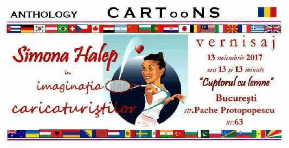 Expoziție de caricaturi ale Simonei Halep. Numărul 1 WTA, în viziunea artiștilor din toată lumea / GALERIE FOTO