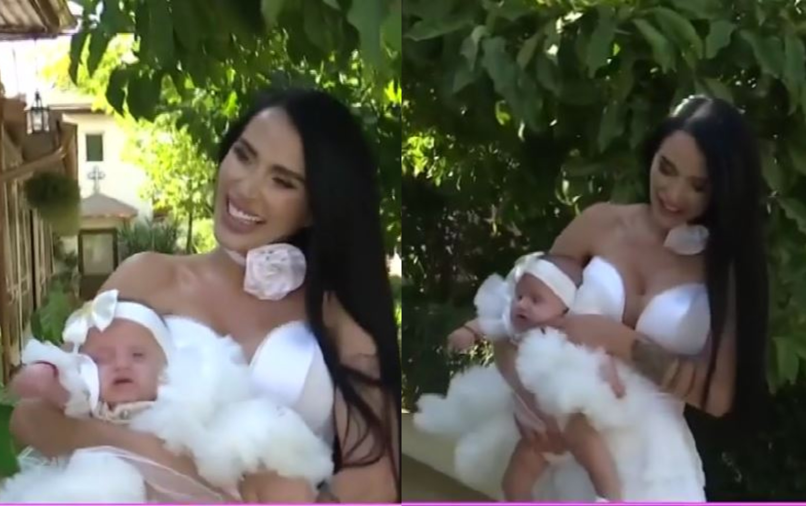 Fotografia postată de Daniela Crudu cu fetița ei, care are 8 luni: „Blondina mea. Oare i se mai închide părul?”