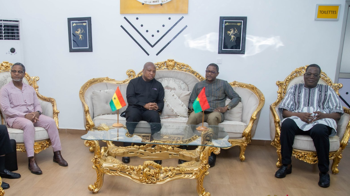 Ghana's Foreign Minister Samuel Okudzeto Ablakwa and Burkina Faso's security chiefs. [X, formerly Twitter/@S_OkudzetoAblak]