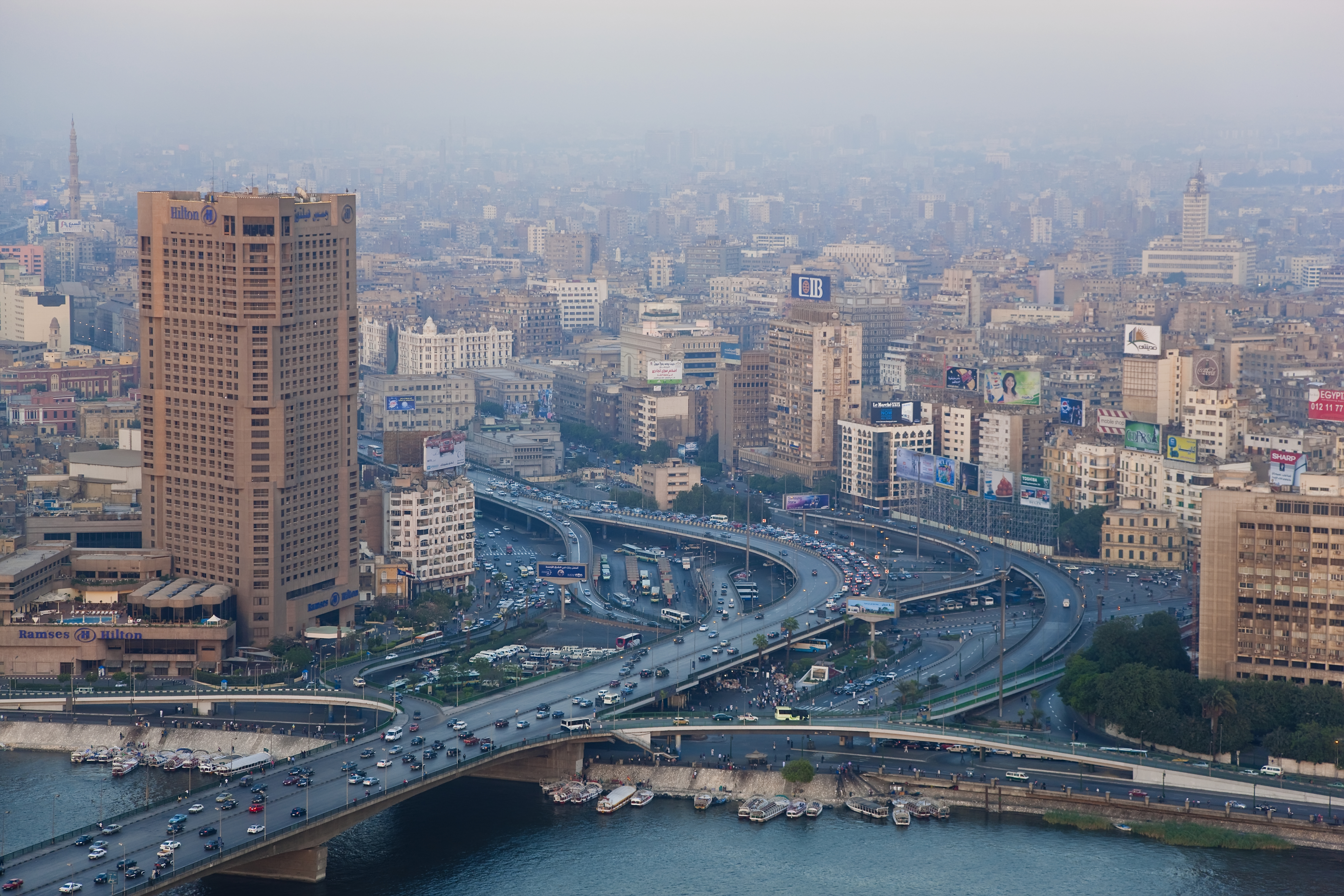 Highway crossing the Nile River in Cairo. [Stock Photo via Getty Images]