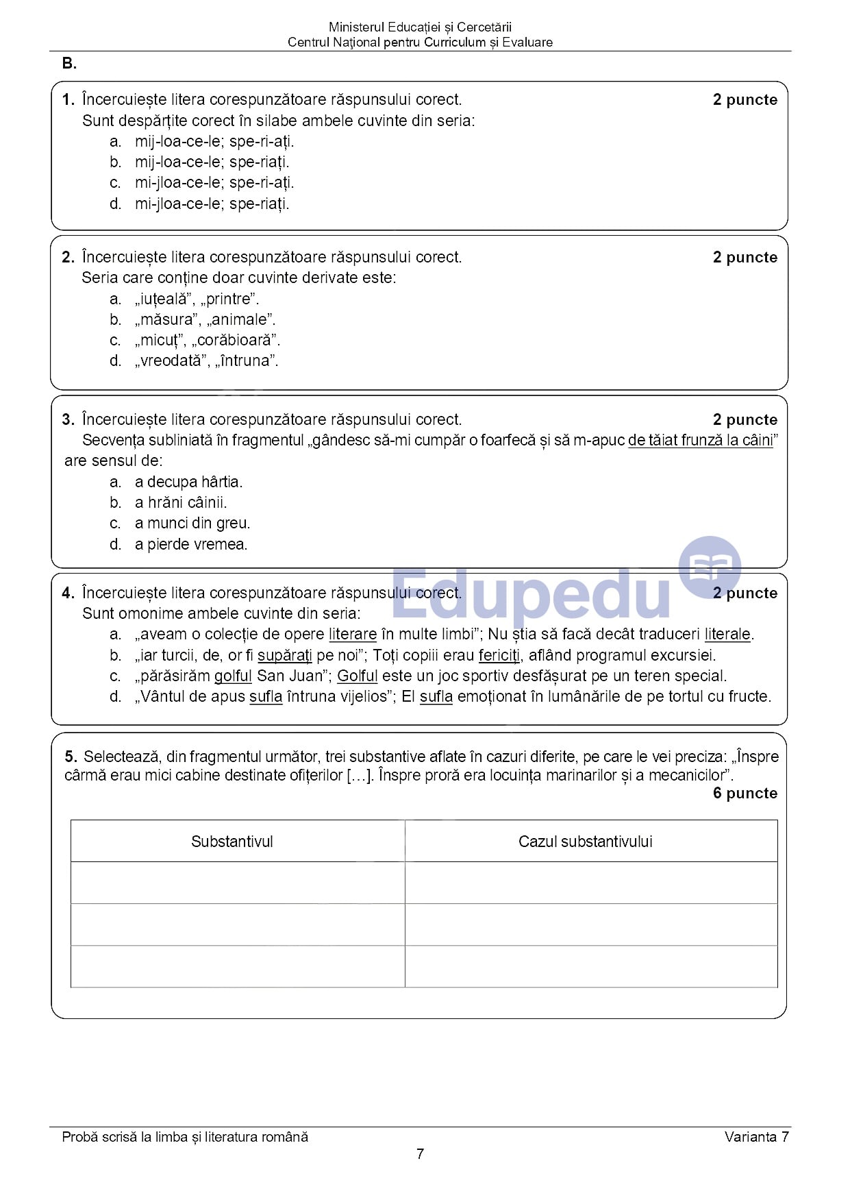 Subiectele la Română la Evaluarea Națională 2026 – Ce spune baremul de corectare