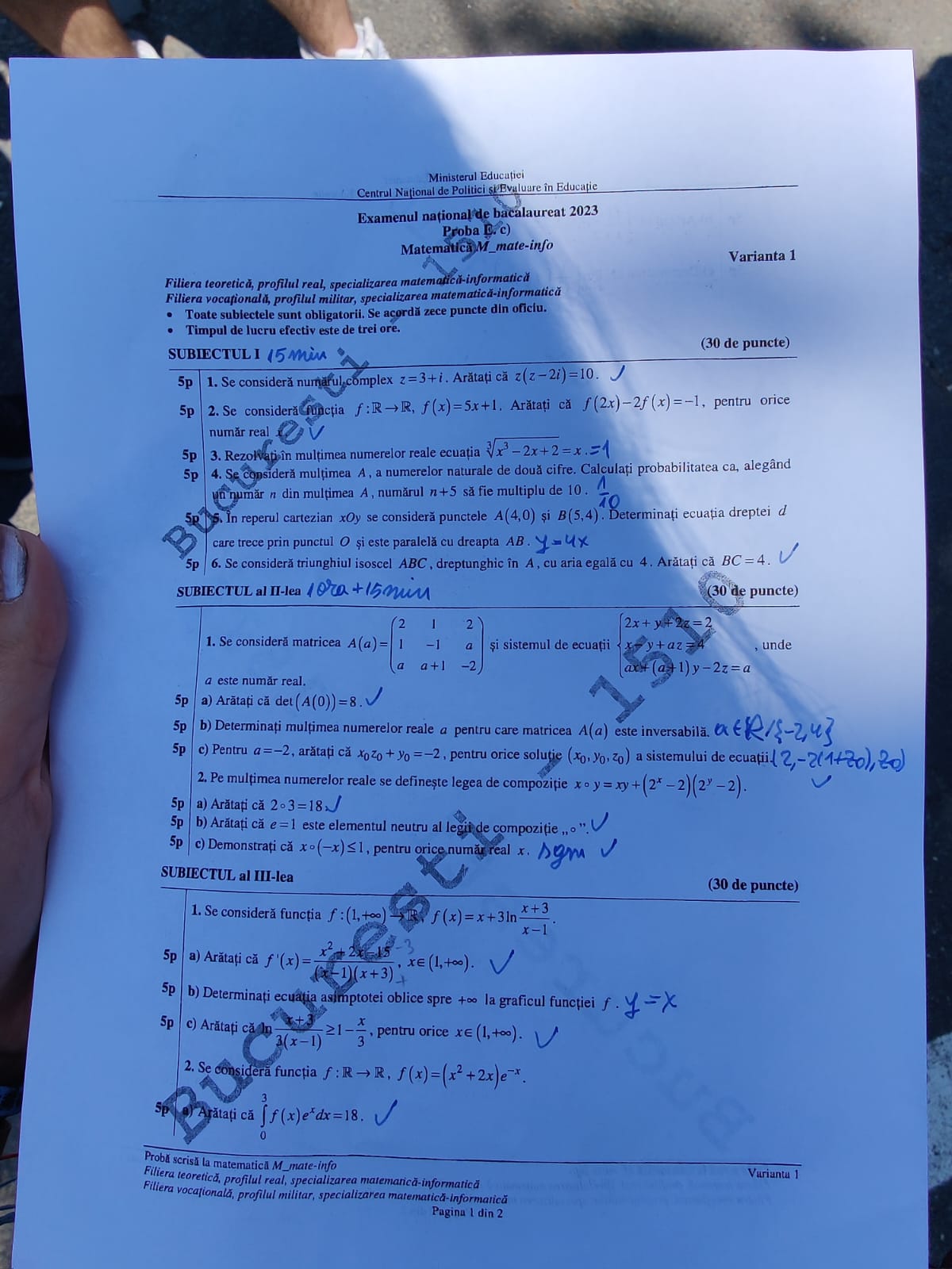 Subiecte BAC Matematică 2023. Ce au avut de rezolvat elevii de la profilul real