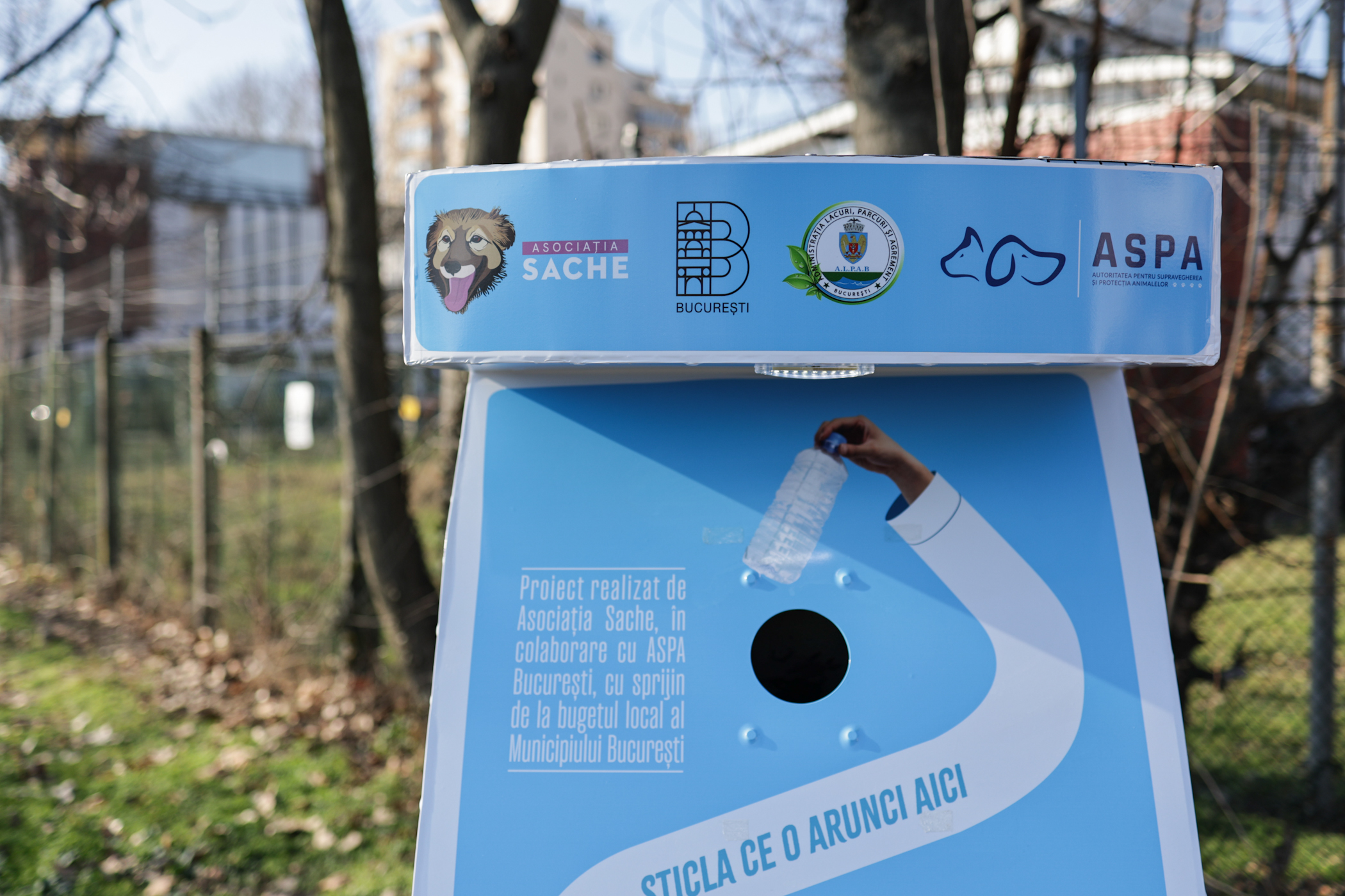 Donezi o sticlă de plastic și hrănești gratuit pisicile din parcul Tineretului din București. A fost montat primul dispozitiv inteligent pentru animăluțe