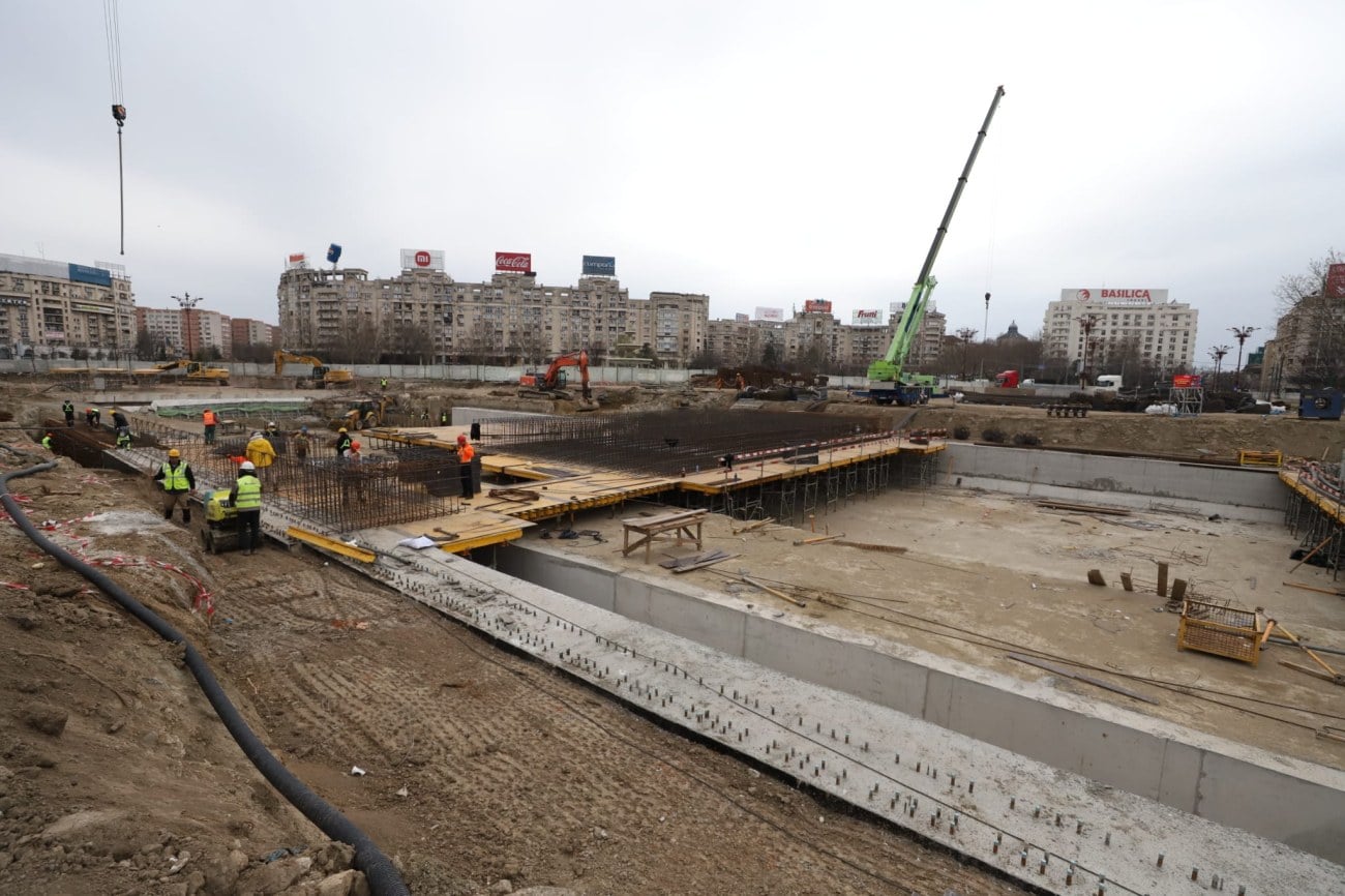 Daniel Băluță anunță când se redeschide traficul în zona Hanul lui Manuc din București. Lucrările la Planșeul Unirii au ajuns la 50%