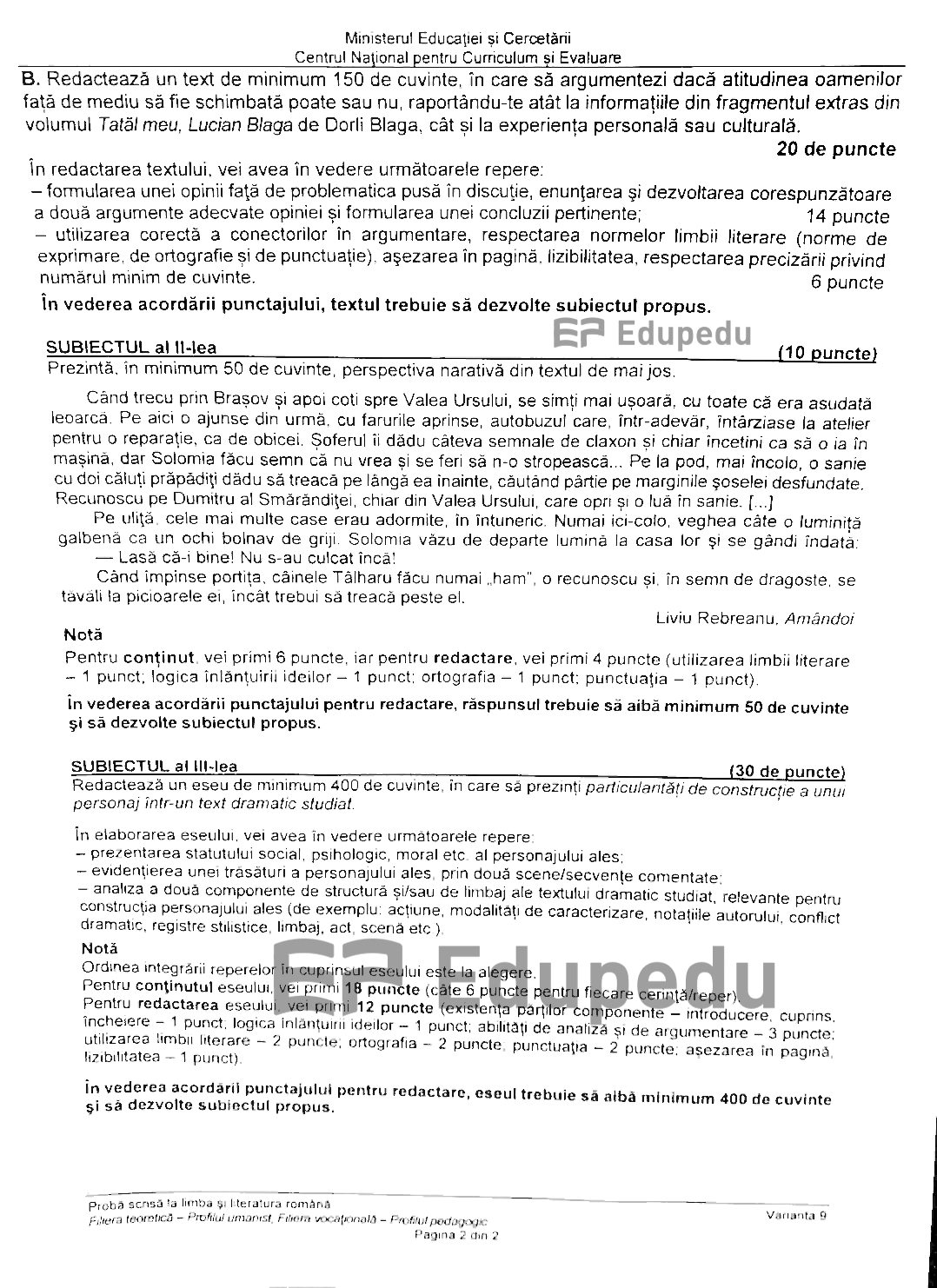 Subiecte BAC Română 2025 - sesiunea de toamnă. Ce a picat la prima probă a examenului de Bacalaureat