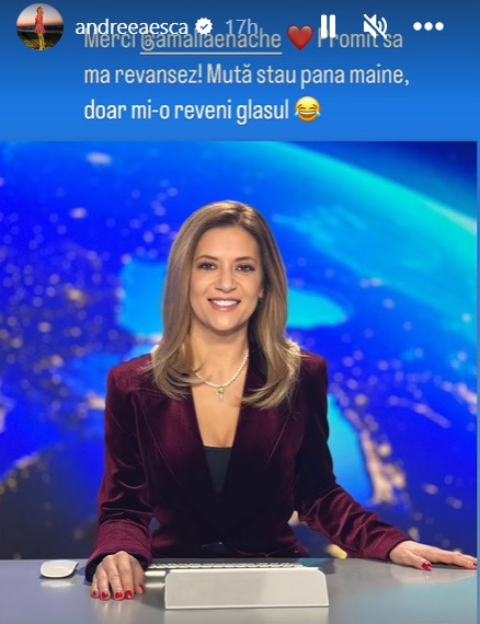 Amalia Enache a revenit la Știrile Pro TV de urgență, după ce a fost operată. De ce i-a ținut locul Andreei Esca