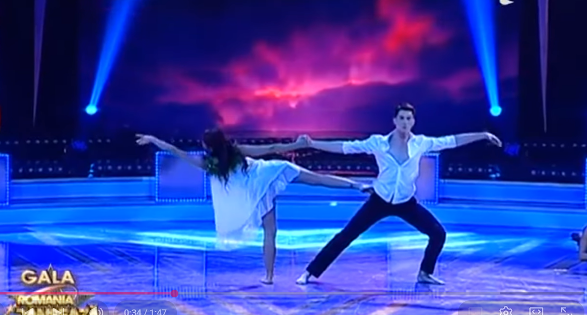 Imagini cu Andreea Popescu și Rareș Cojoc din 2013, când au dansat împreună într-o emisiune difuzată la Antena 1