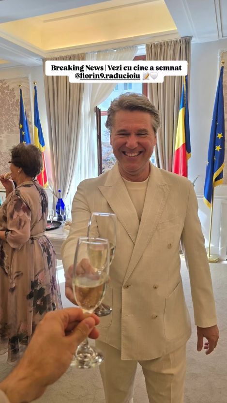 Imagini de la cununia civilă lui Florin Răducioiu cu Andreea