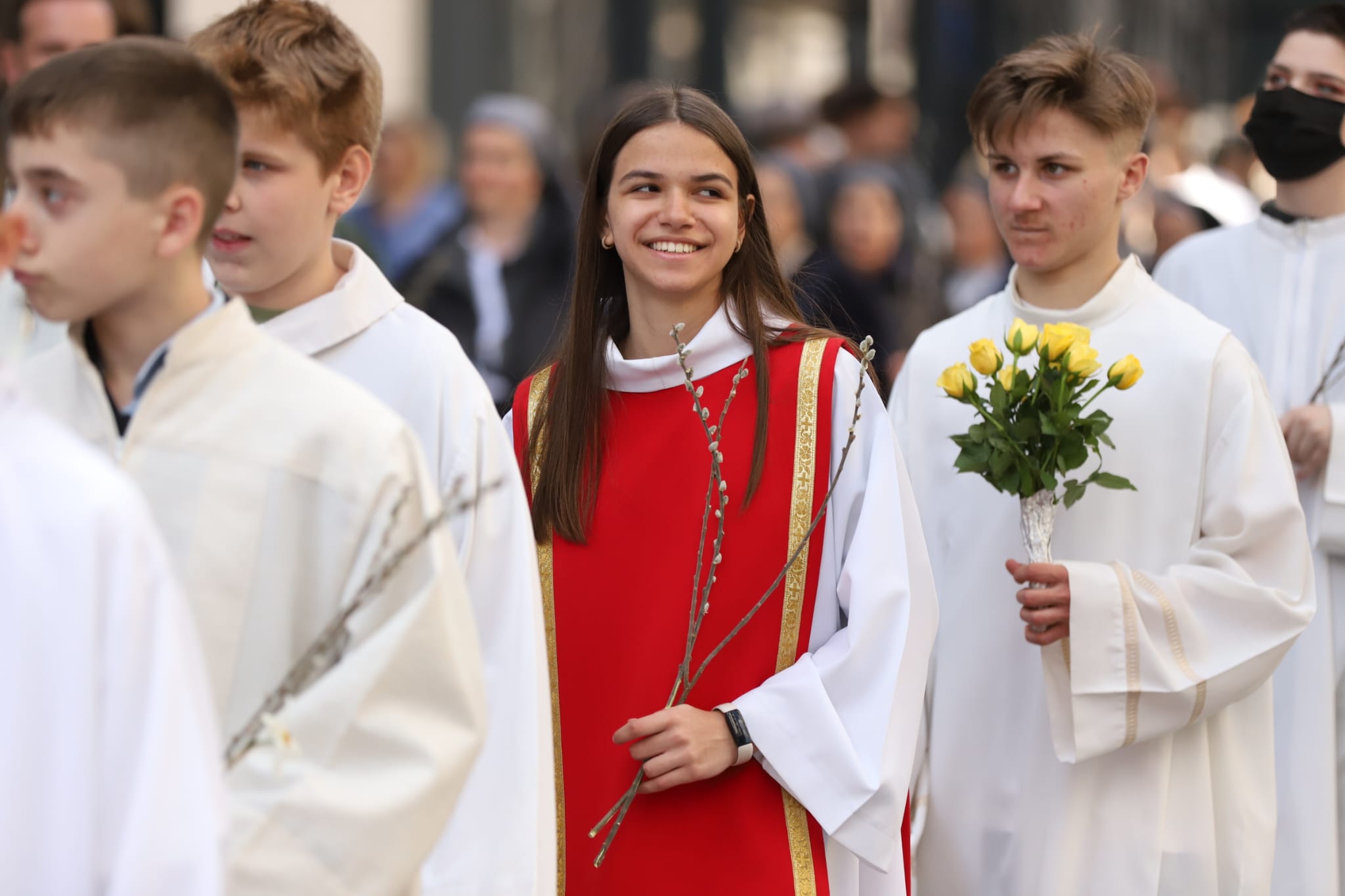 Pelerinajul de Florii, în București: sute de credincioși catolici au participat azi la tradiționala procesiune religioasă