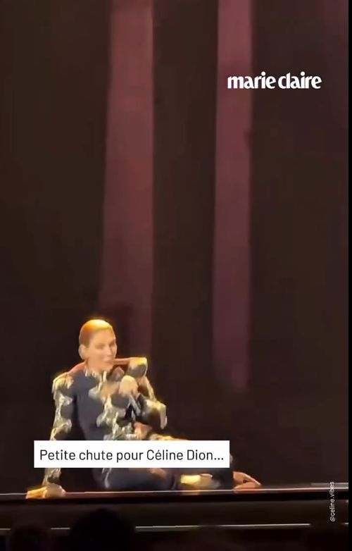 Celine Dion a căzut pe scenă la Paris