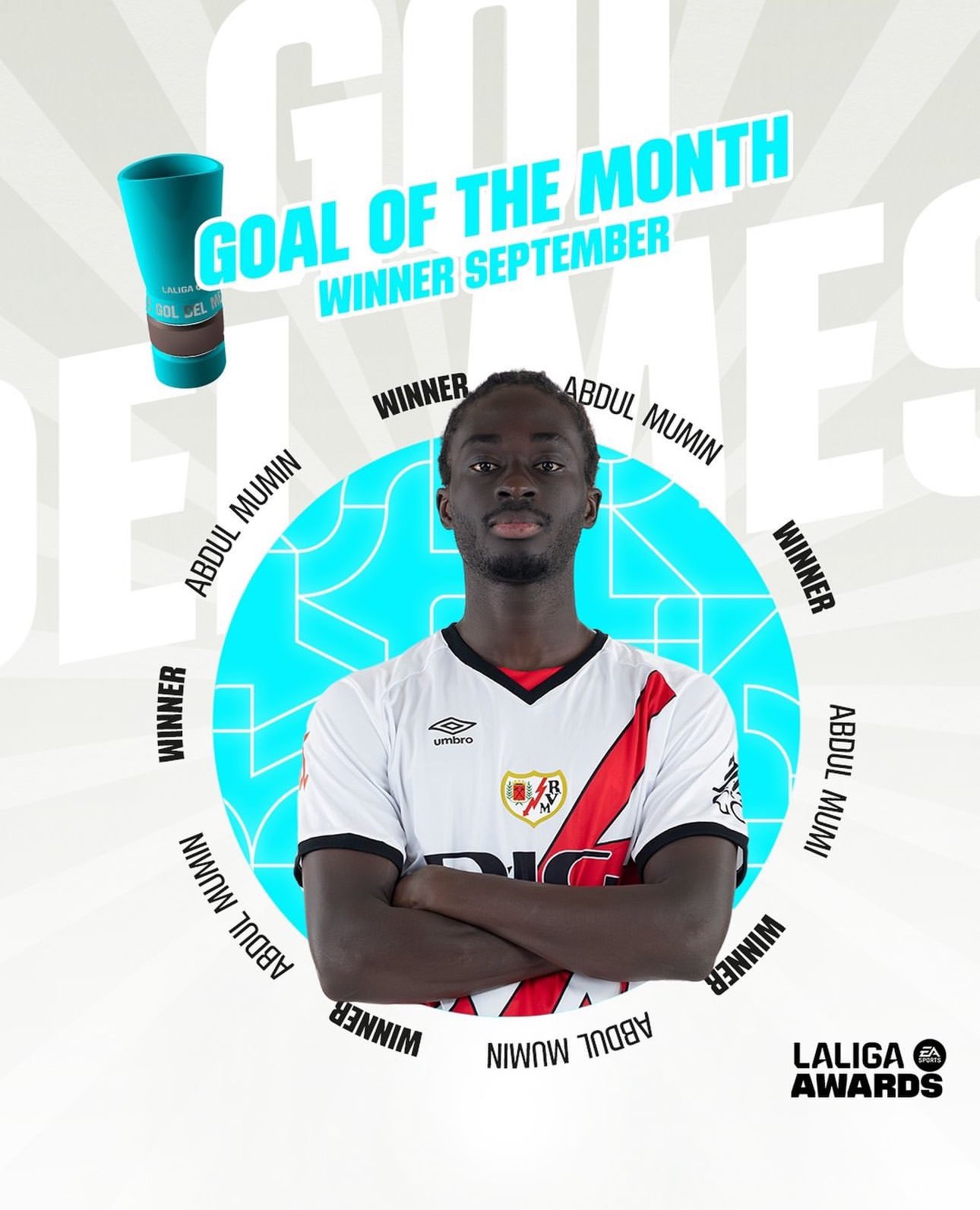 Abdul Mumin's strike against Osasuna wins La Liga Goal of the Month for September