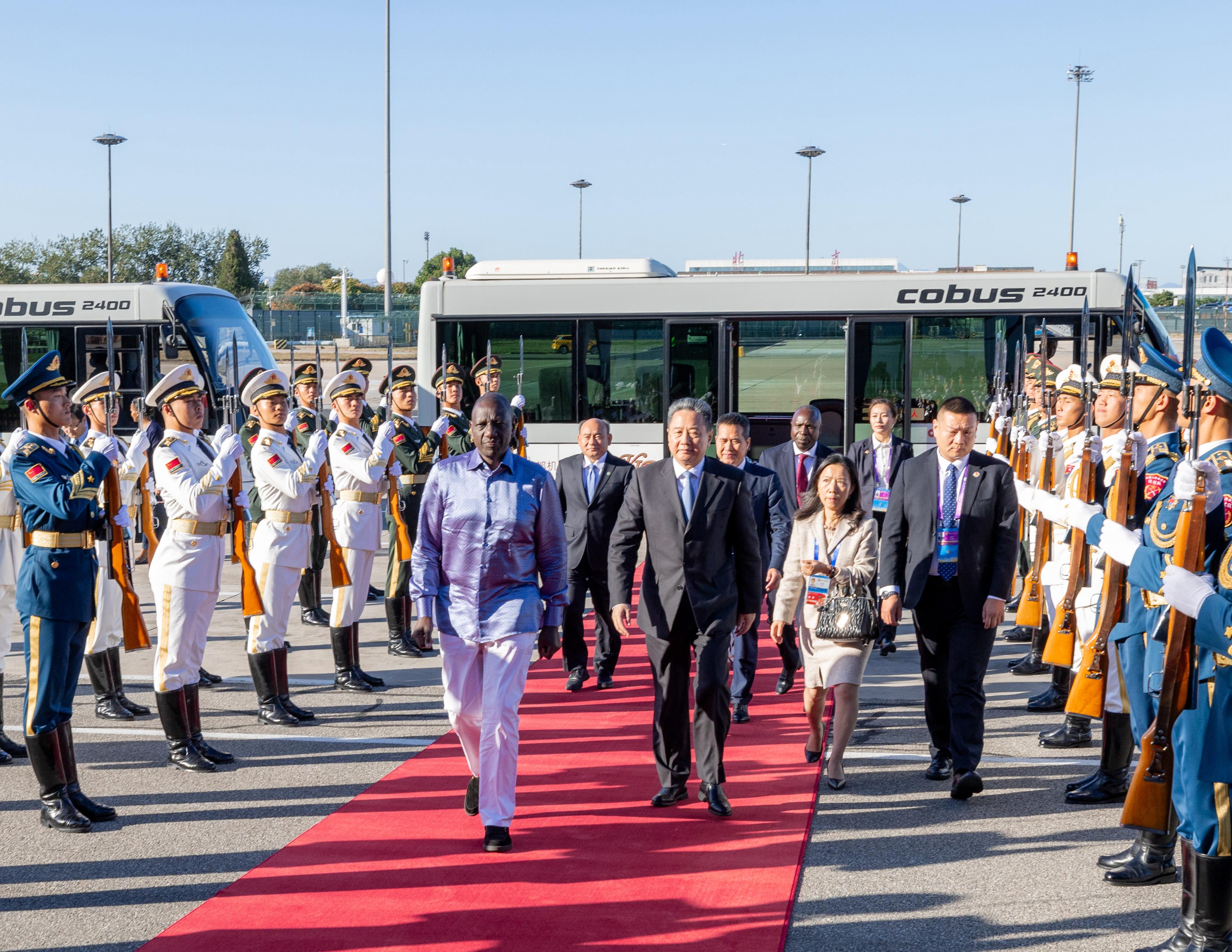 William Ruto, President of Kenya arriving in Beijing, China, for the Third Belt and Road Forum