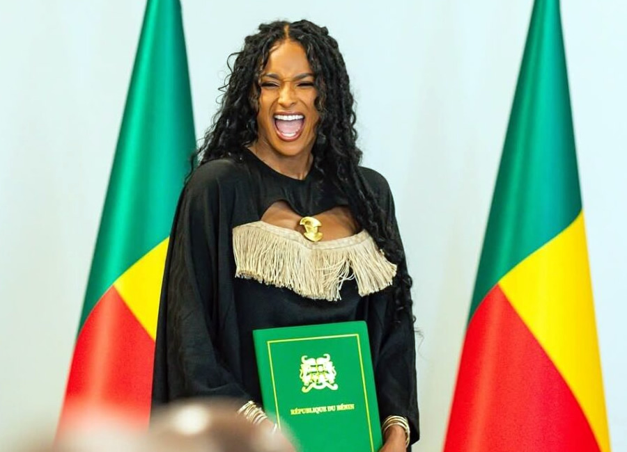 Ciara recieving her Beninese citizenship