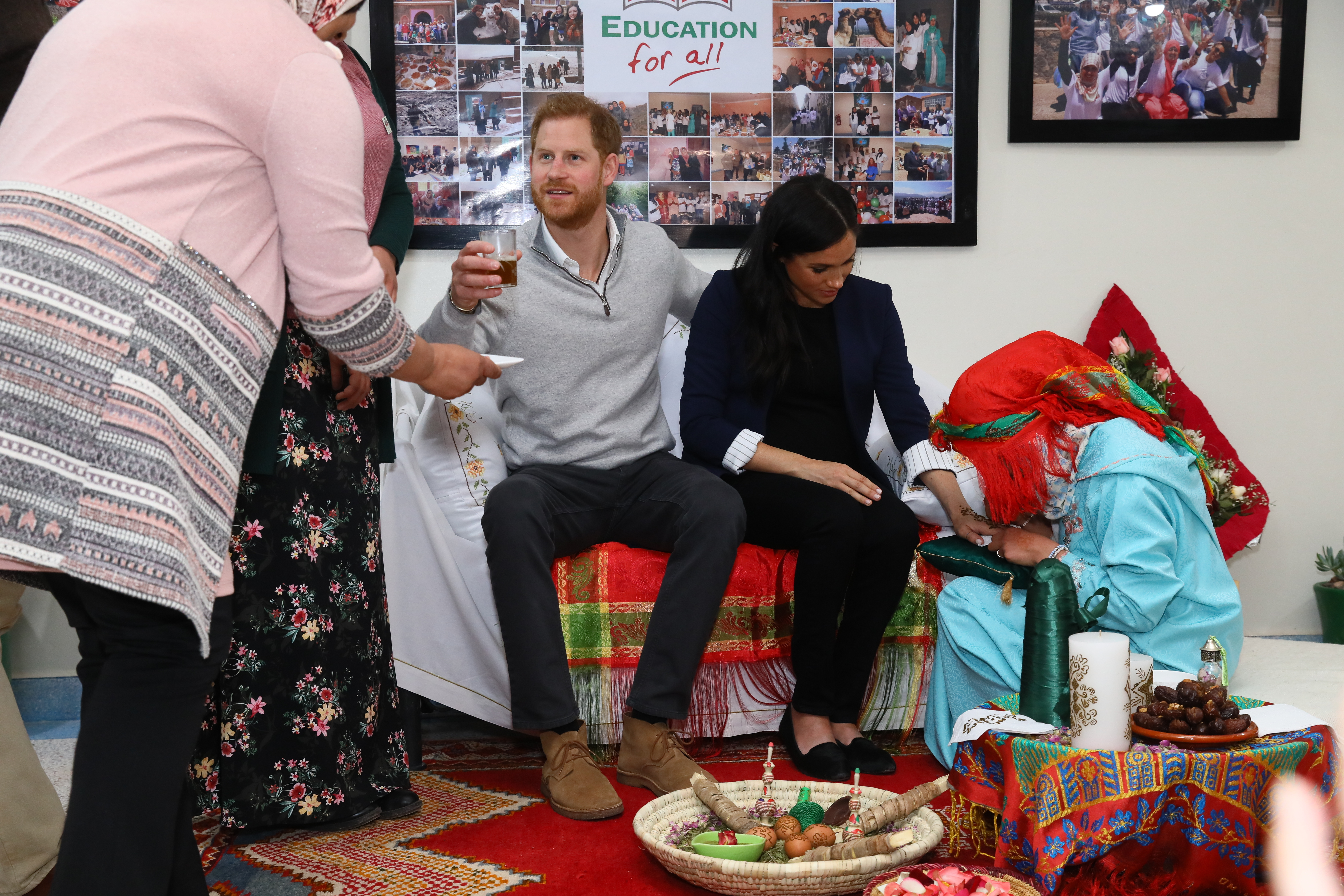 FOTO | Meghan Markle, la ultima vizită oficială din străinătate, înainte să nască. Ducii de Sussex sunt în Maroc