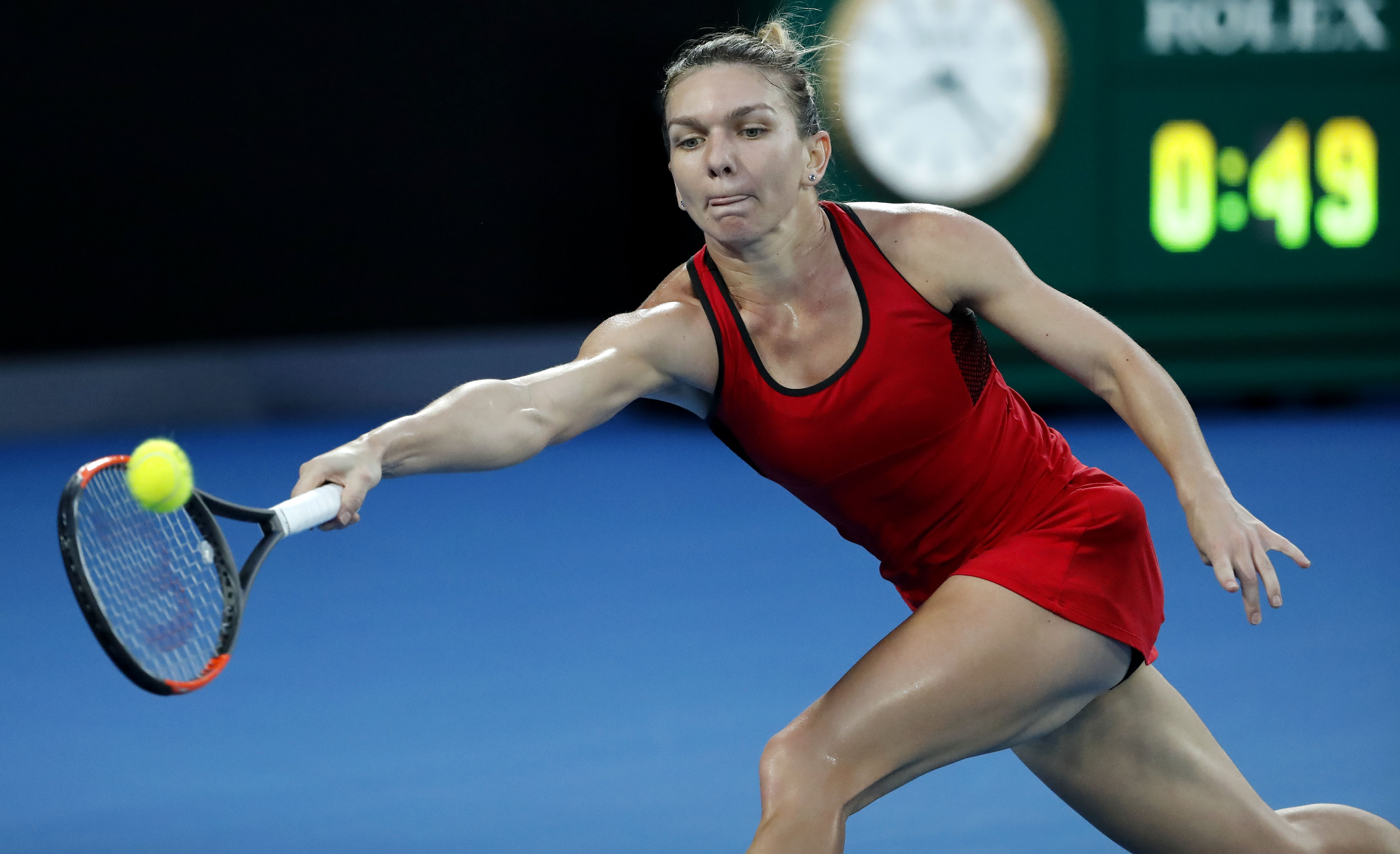Imaginile finalei Halep - Wozniacki. Românii fac show pe Rod Laver Arena, din Melbourne. S-au speriat când a acuzat probleme fizice: ”Simo de oțel”” / FOTO