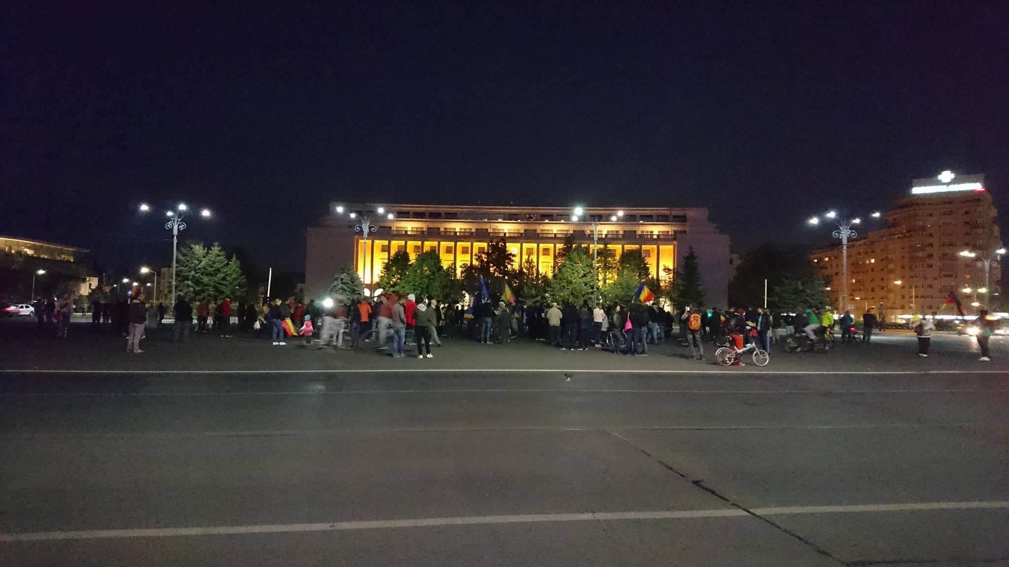 Protest în Piața Victoriei. Aproximativ 100 de oameni s-au adunat în fața Guvernului / FOTO