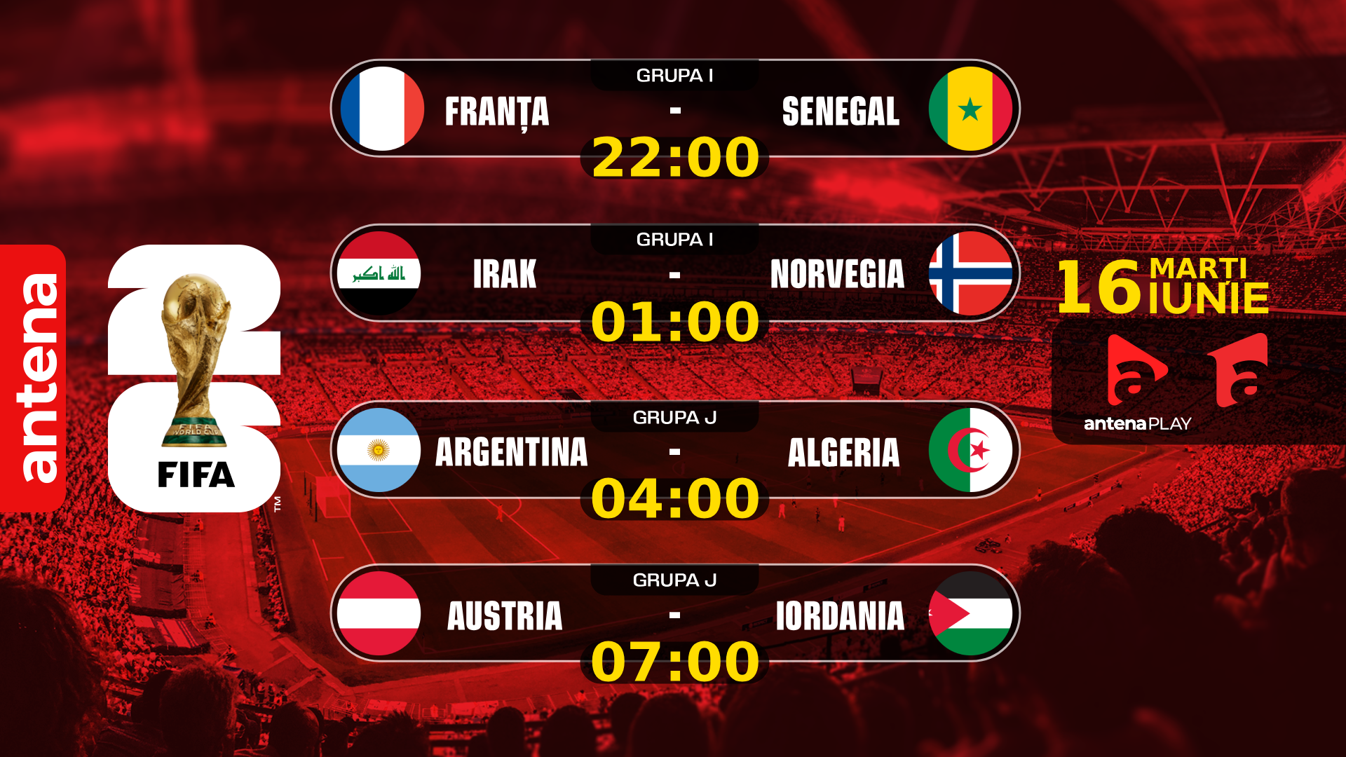 La ce oră începe Franța - Senegal. Cine transmite meciul de la Campionatul Mondial de Fotbal din 2026 la TV în România