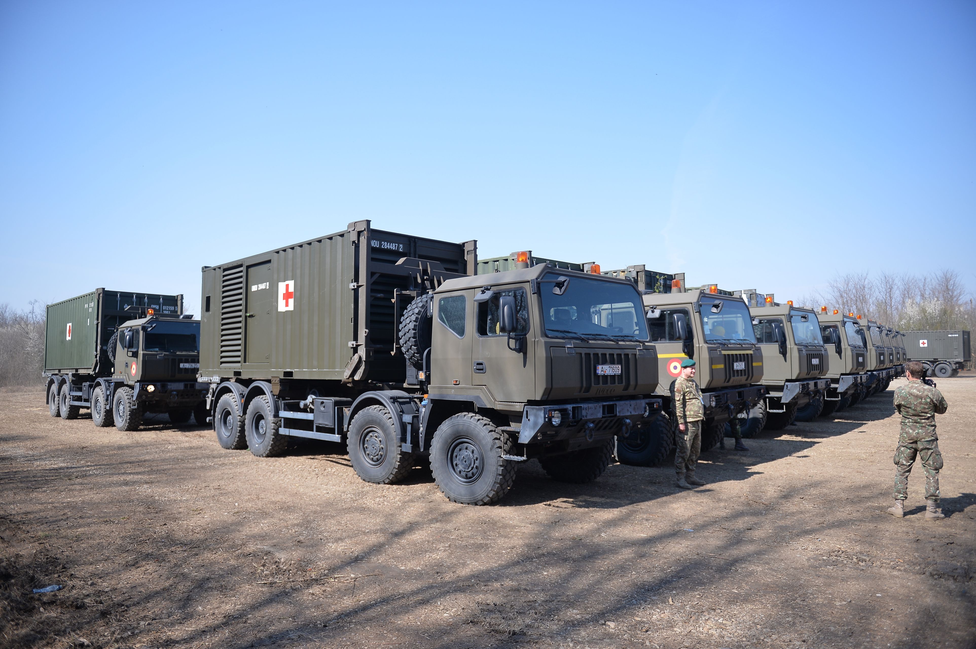 Imagini din locul unde Armata construiește un spital militar pentru pacienții cu COVID-19