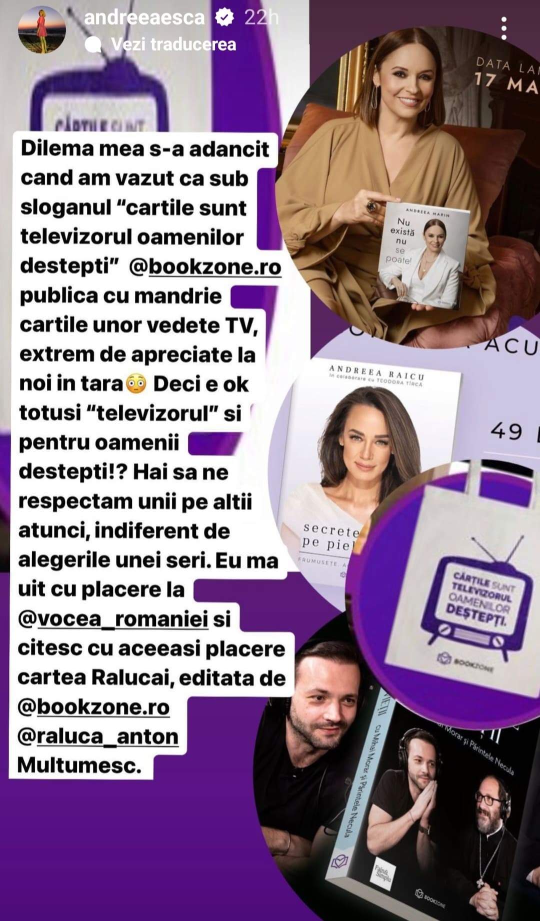 Andreea Esca a răbufnit pe Instagram: „Hai să ne respectăm unii pe alții atunci, indiferent de alegeri”