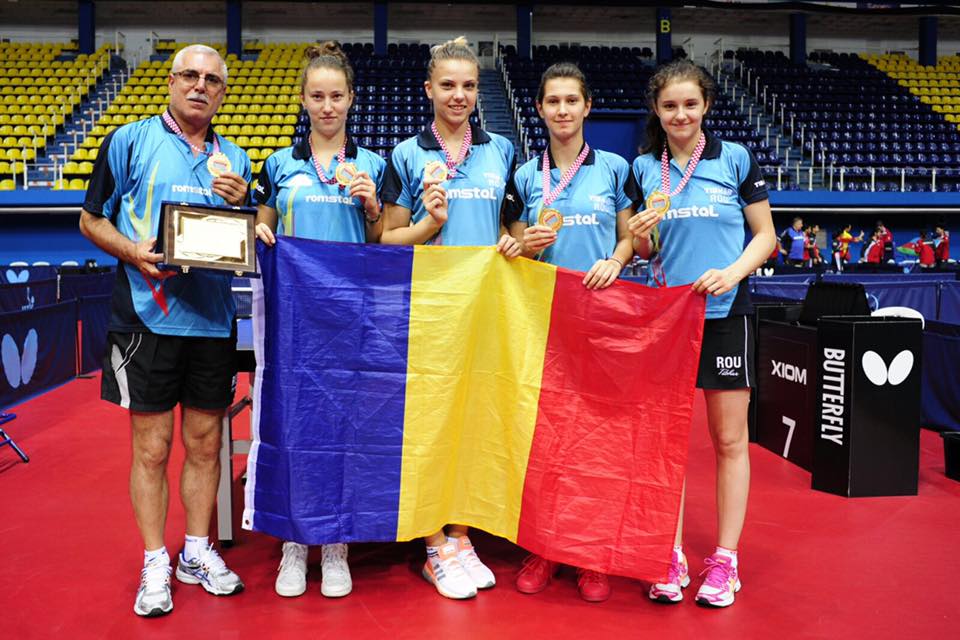 Echipa de tenis de masă junioare a României a câștigat aurul european la Zagreb. Record pentru Adina Diaconu