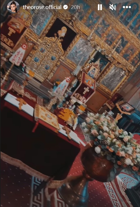 Theo Rose, nașă de botez. Cum a apărut cântăreața în biserică alături de Anghel Damian și cum s-a distrat la petrecere cu familia ei