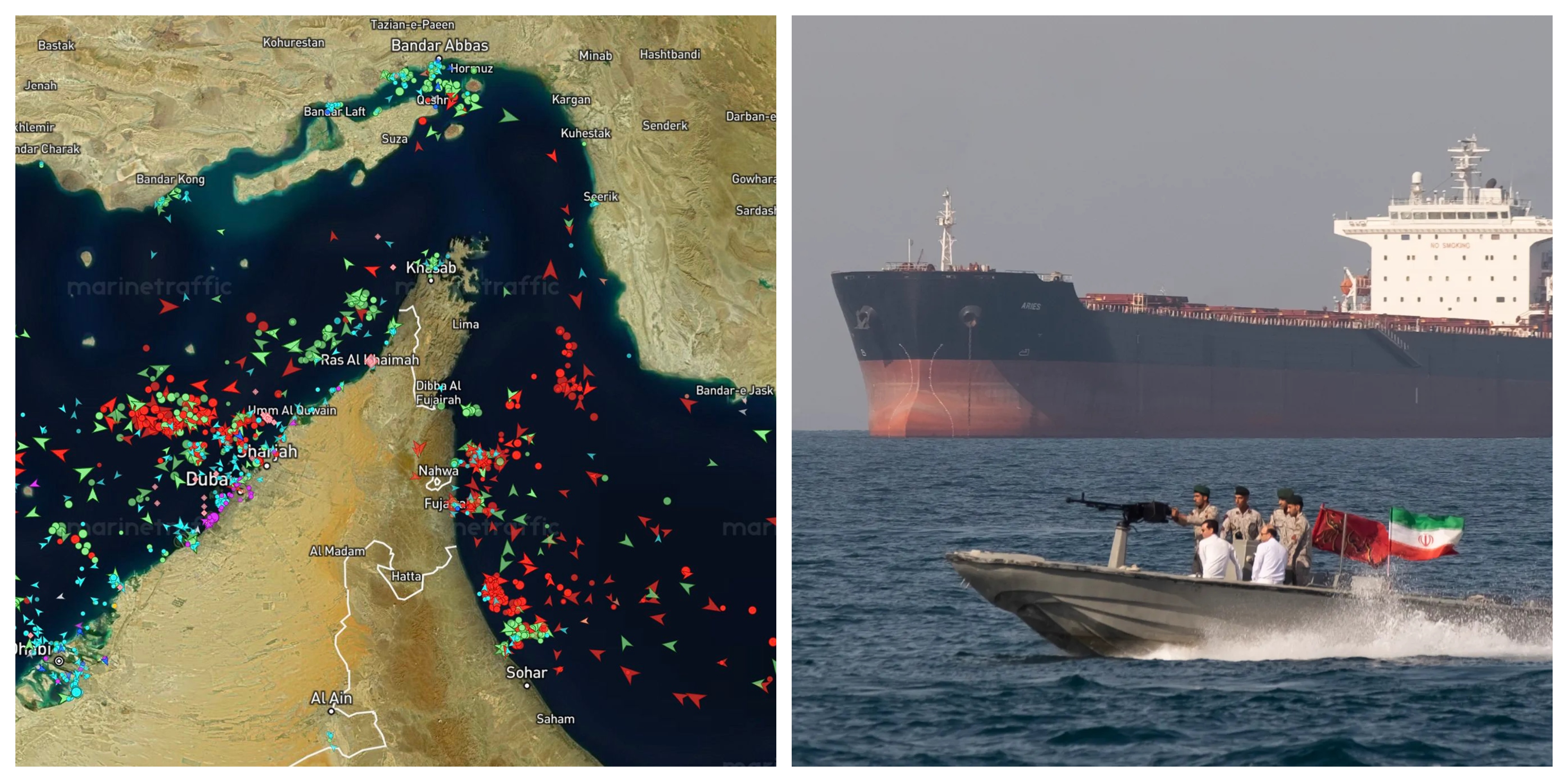 Shipping through the Strait of Hormuz has plunged by as much as 90%, according to shipping data,