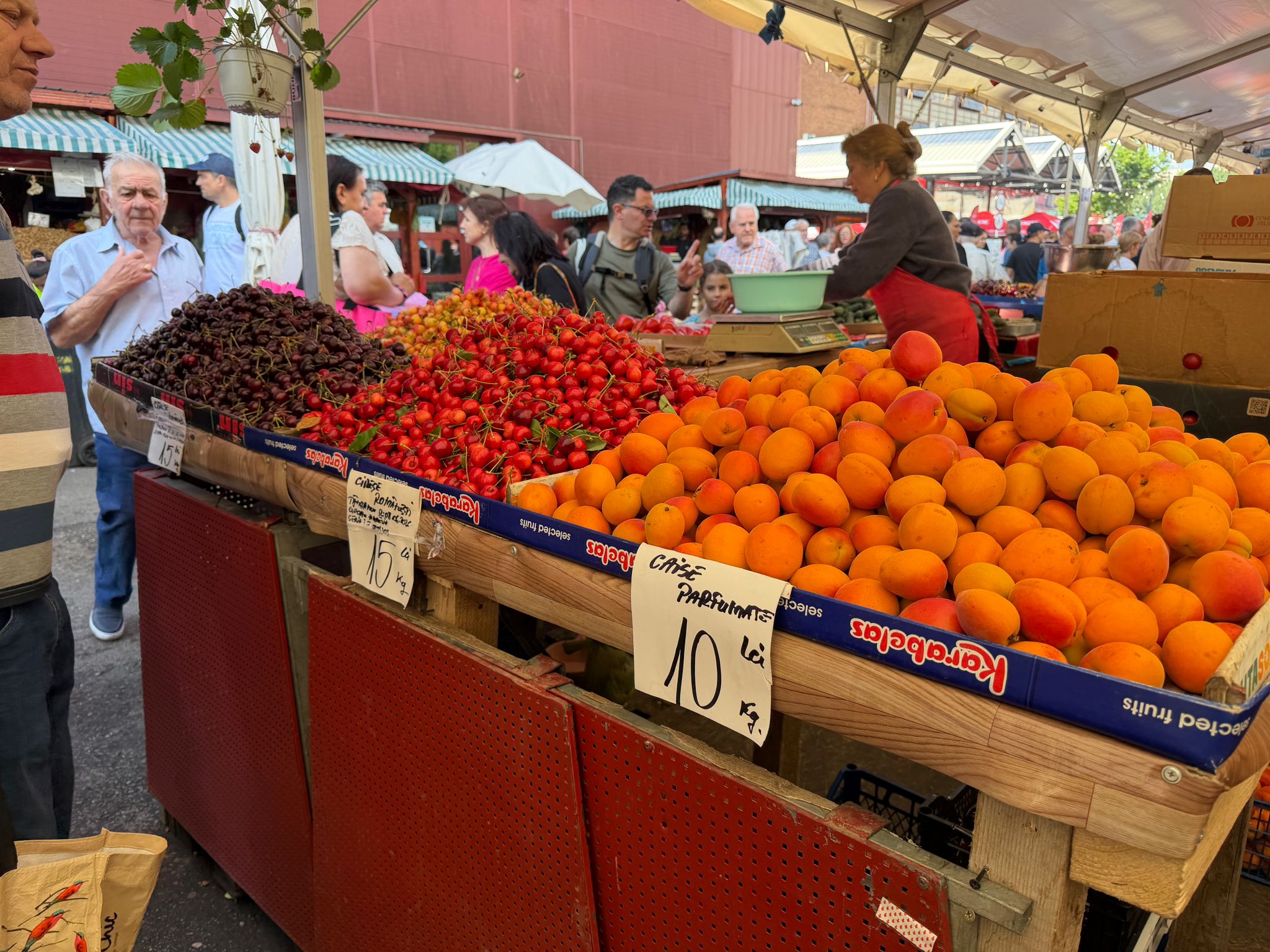Cât costă cireșele, căpșunile și caisele în Piața Obor din București
