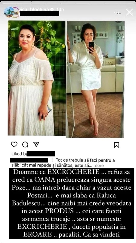 Vica Blochina o critică din nou pe Oana Roman: „E mai slabă decât Raluca Bădulescu”. Cum a reacționat fiica lui Petre Roman