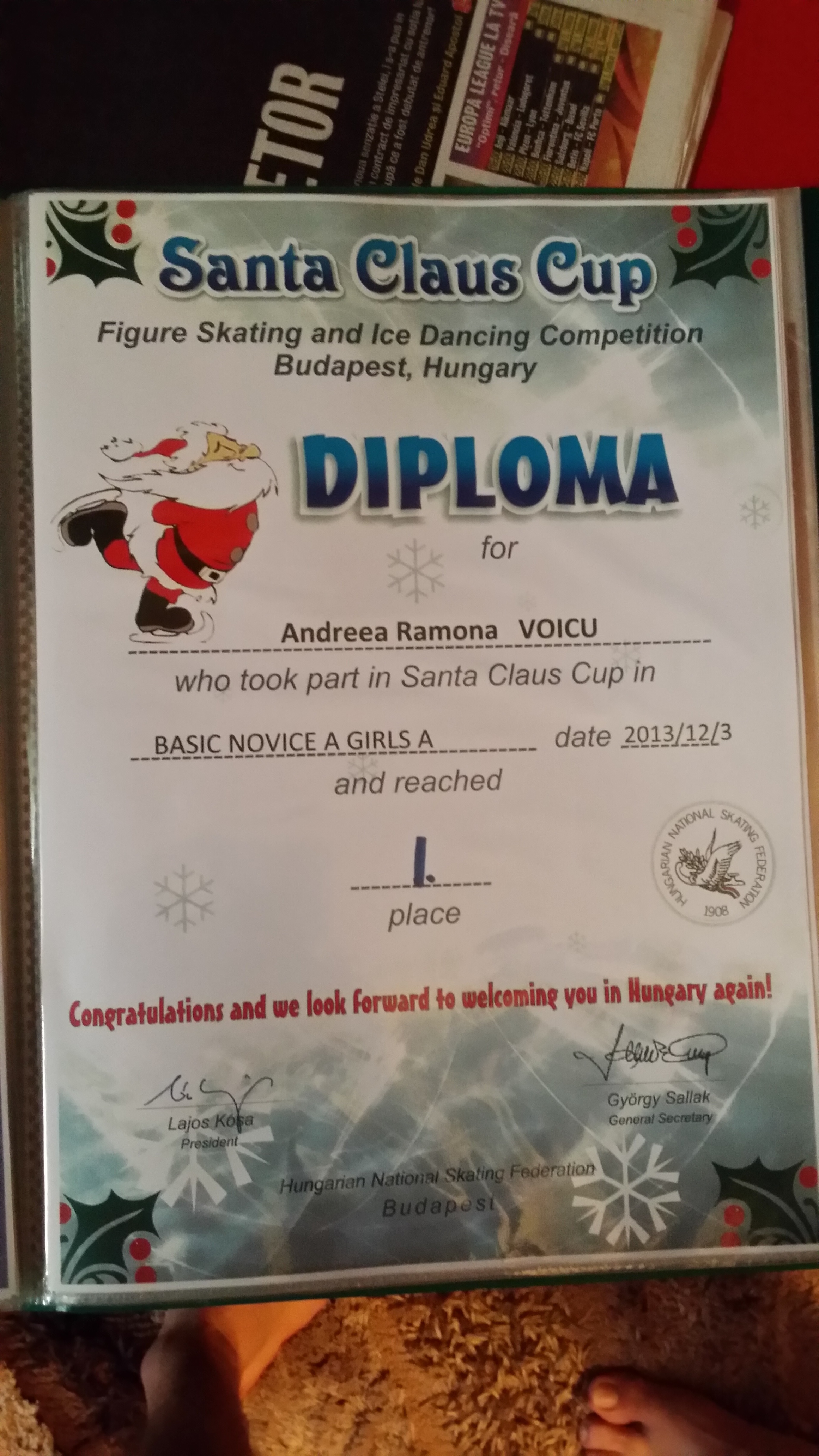 PATINAJ ARTISTIC / Andreea a impresionat şi în Ungaria. A câştigat un nou concurs. Povestea reginei fără bani. Un sport COSTISITOR