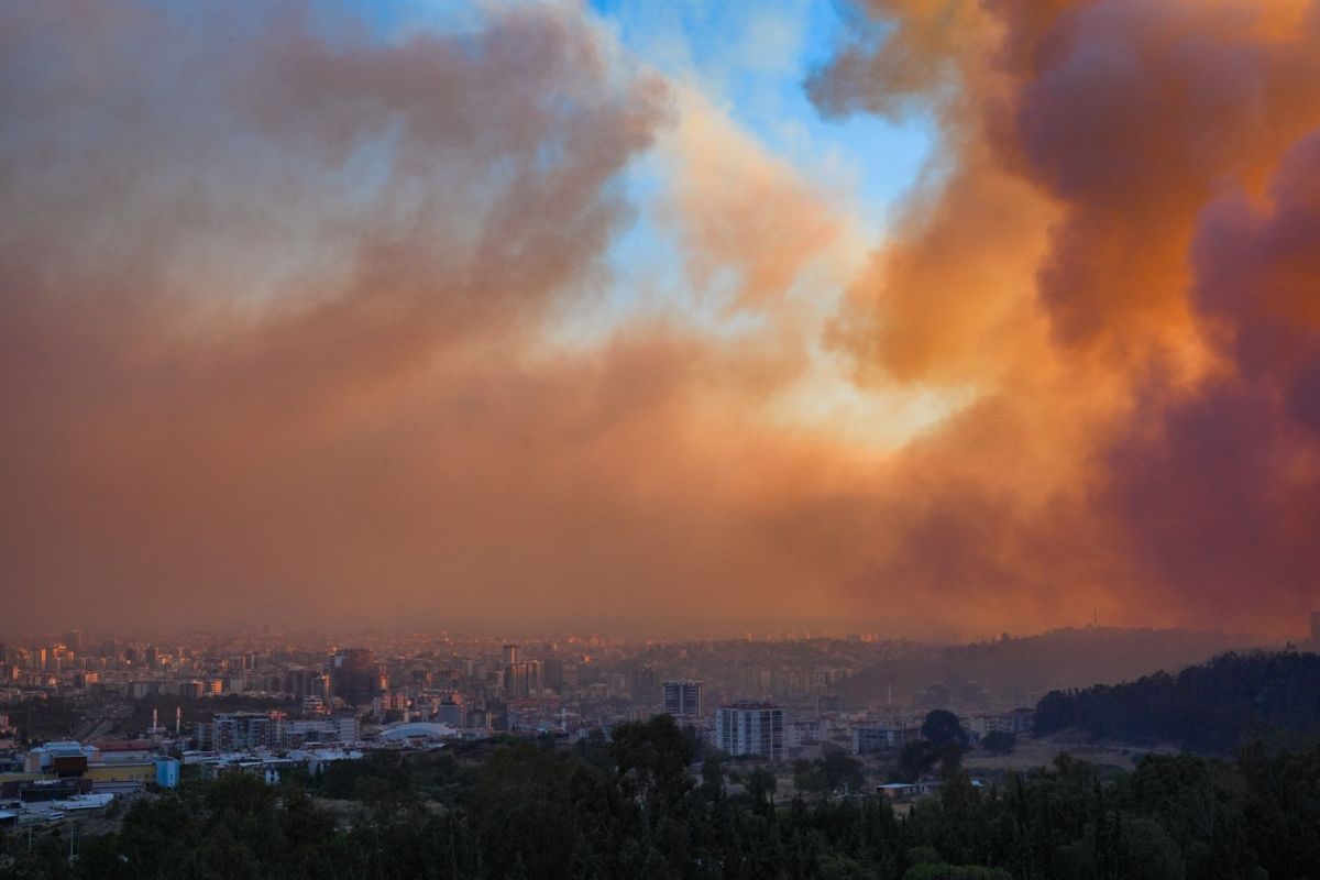 Un incendiu de pădure s-a extins până în zonele rezidențiale din orașul turc Izmir. Oameni evacuați din mai multe cartiere