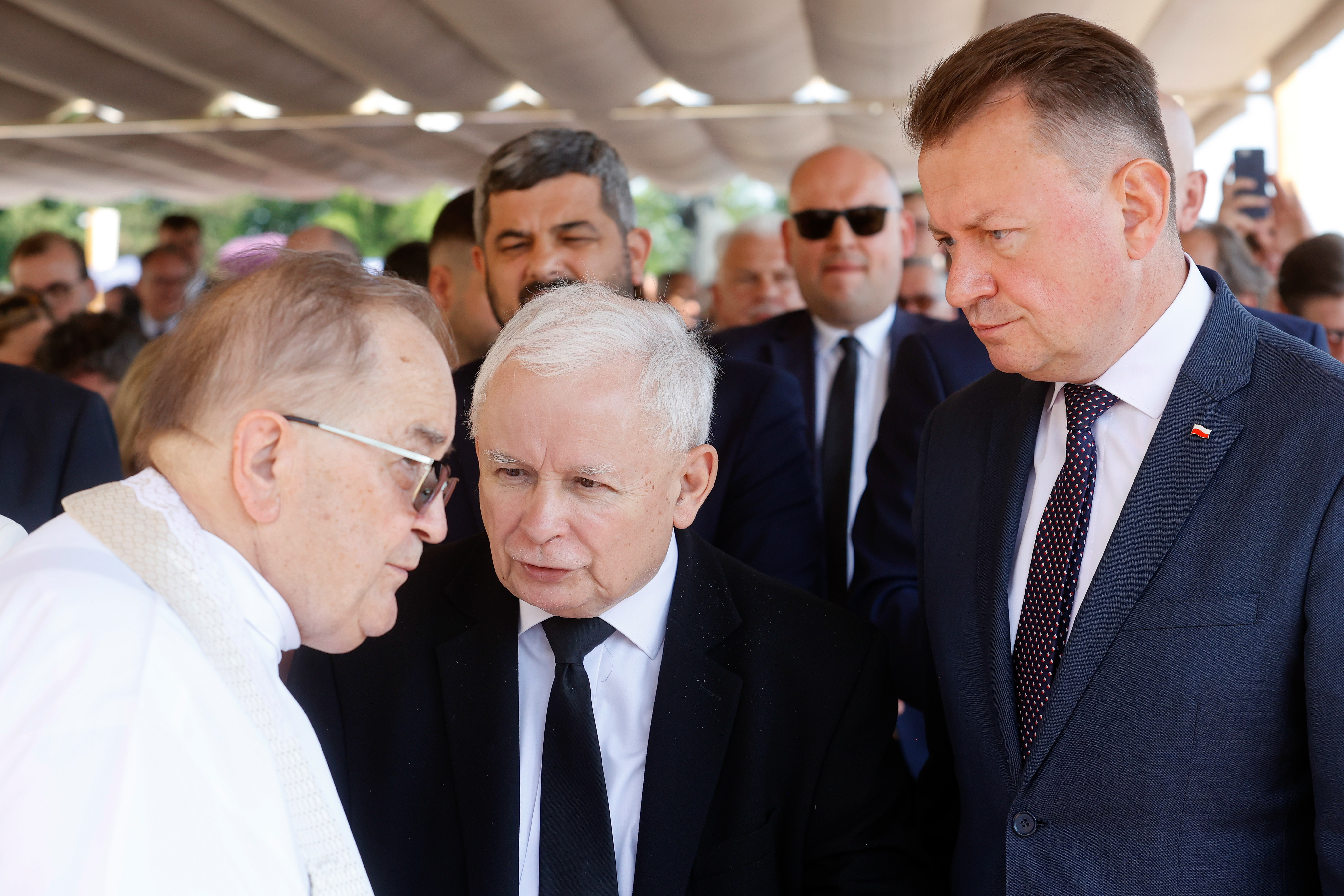 Ojciec Tadeusz Rydzyk z Jarosławem Kaczyńskim i Mariuszem Błaszczakiem.