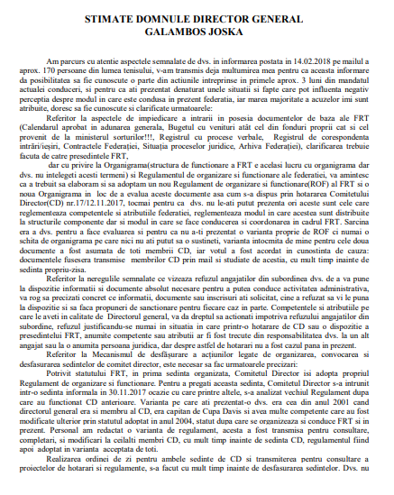 EXCLUSIV | Scandal la FR de Tenis. George Cosac l-a demis pe directorul general Iosif Galambos