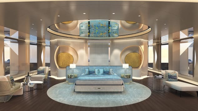 Cum arată iahtul de lux inspirat de un diamant Cartier, care are la bord o cascadă, cinema și heliport