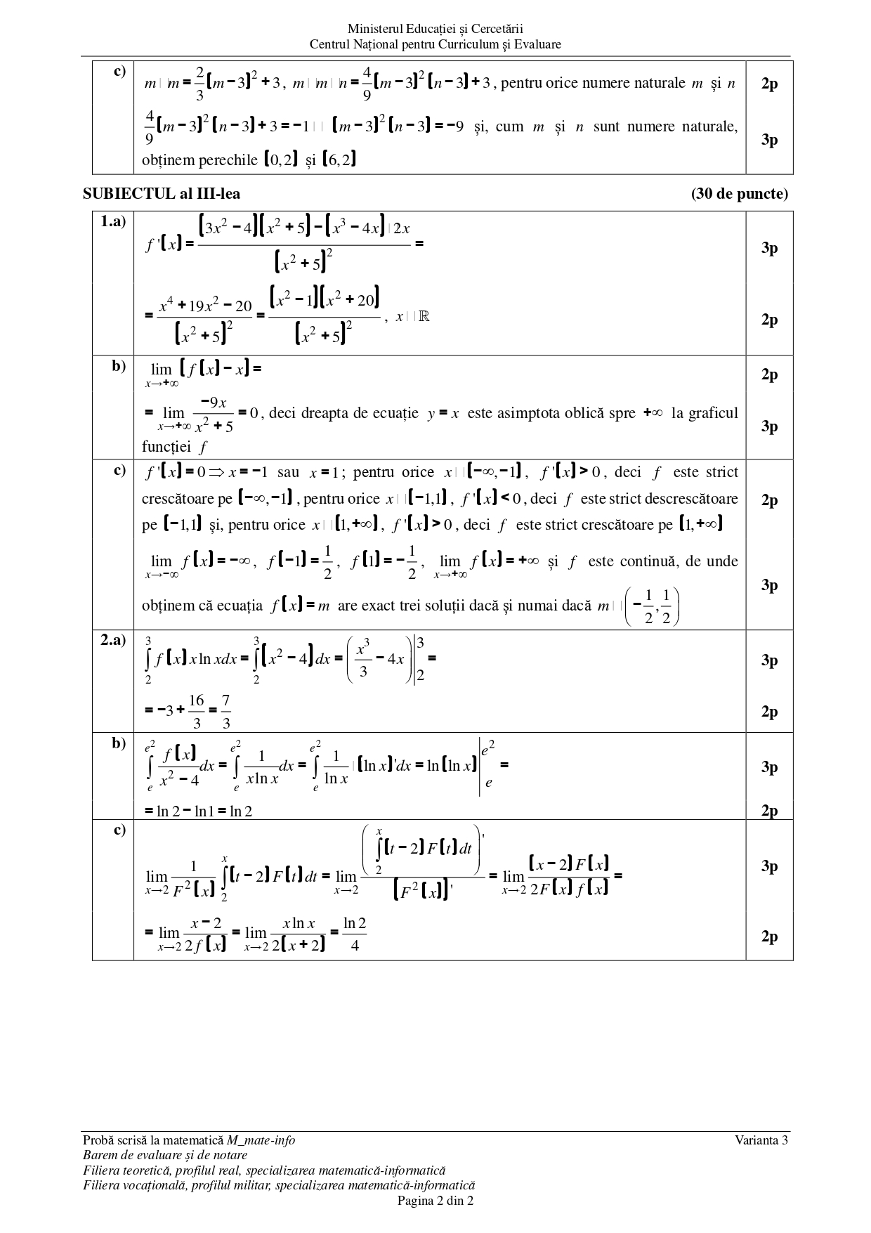 Baremul de corectare la BAC matematică 2026