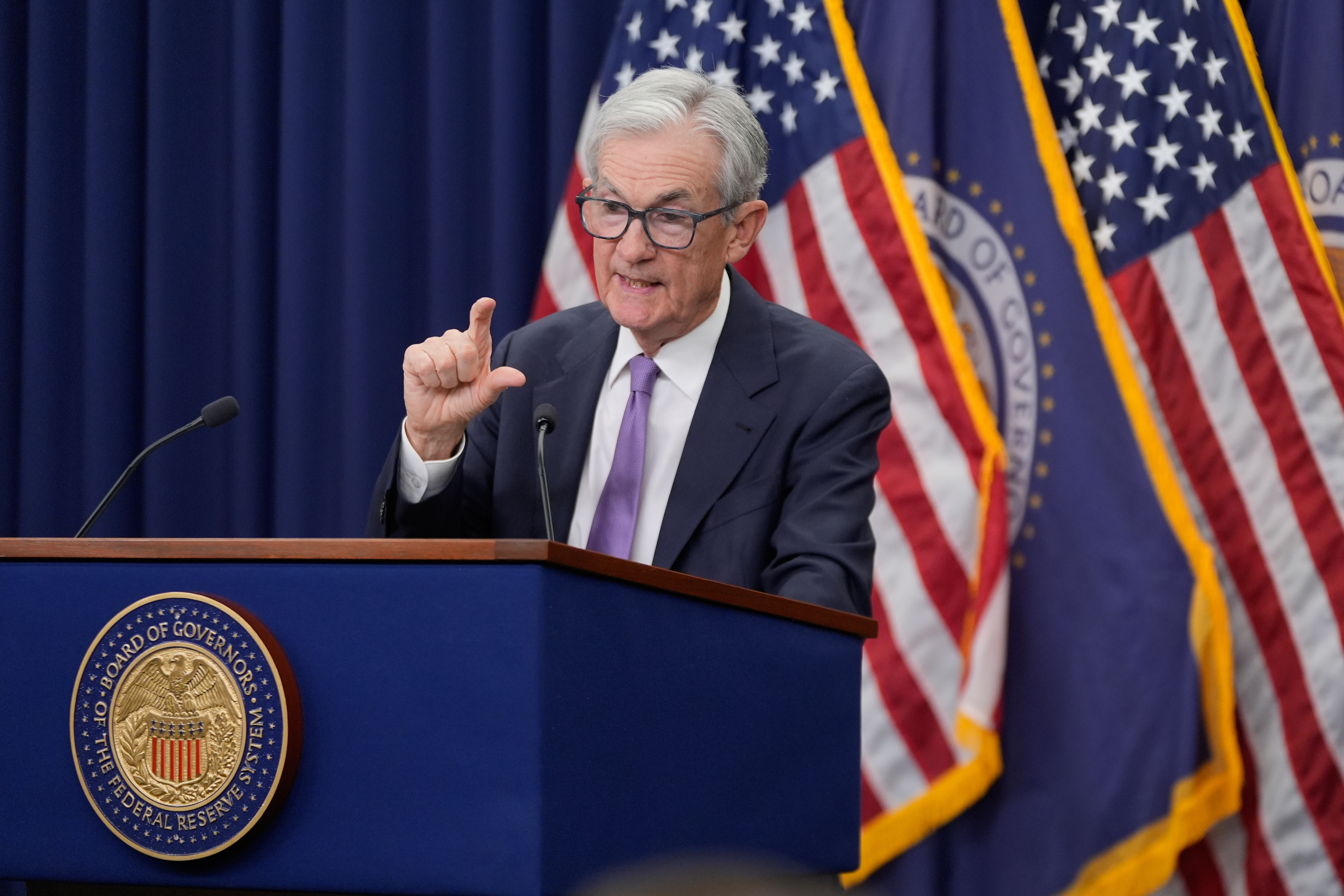 Federal Reserve Chair Jerome Powell speaks at a news conference on Oct. 29 at the Federal Reserve Board Building in Washington.