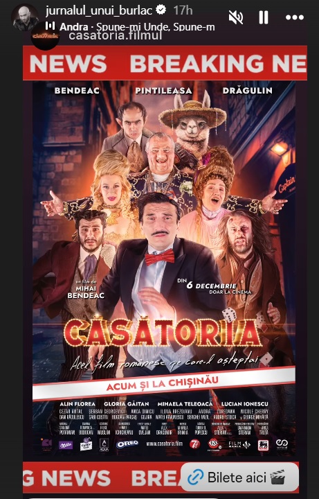 Încă un succes pentru Mihai Bendeac. Filmul „Căsătoria” a ajuns și în cinematografele din Chișinău