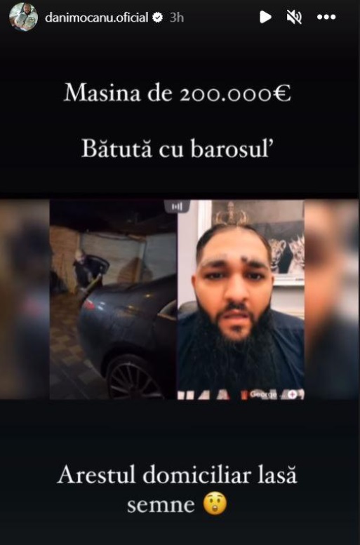 Dani Mocanu, filmat cum își lovește cu barosul mașina de 200.000 de euro: „Arestul la domiciliu lasă semne”. A primit provocarea pe TikTok