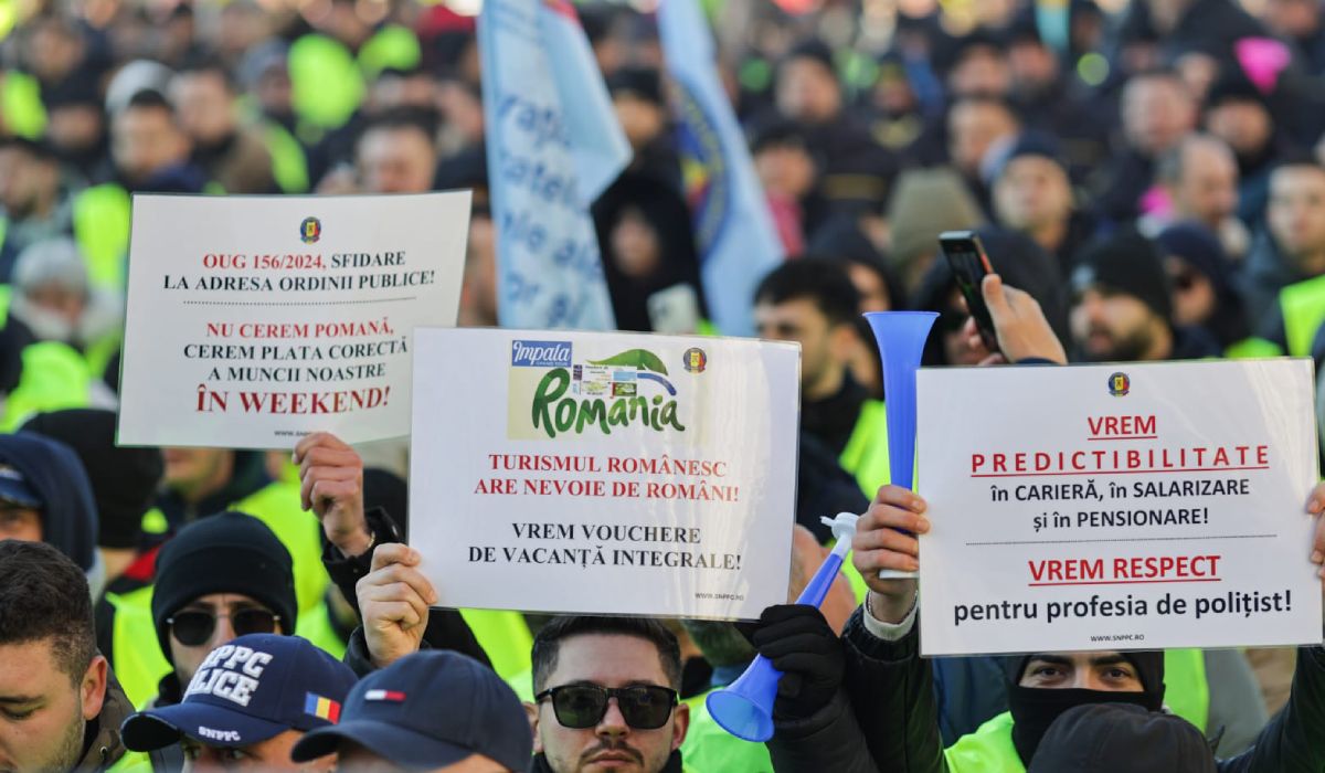 Protest masiv al sindicatelor din Apărare și Ordine Publică în București