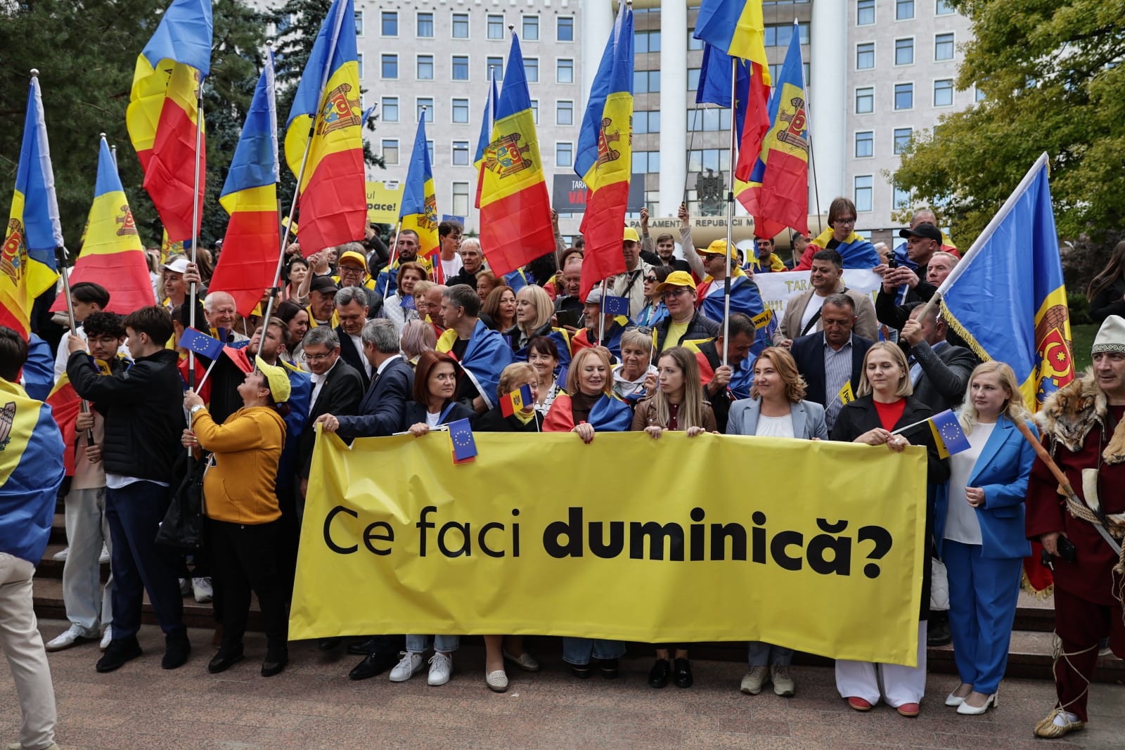Marș pro UE și pro PAS la Chișinău: „Lumea rusă înseamnă război, UE înseamnă pace”
