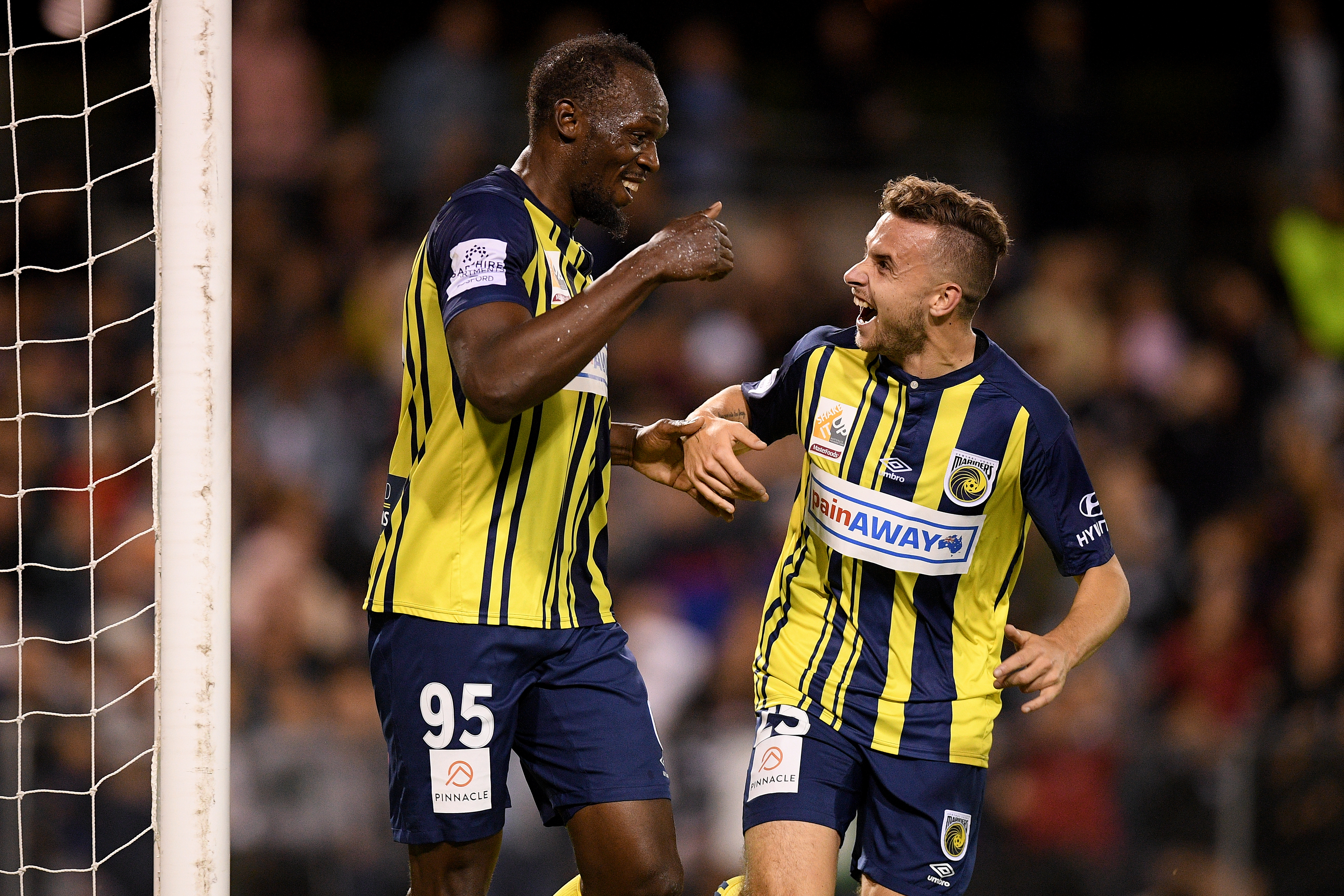 Usain Bolt, primul gol în fotbalul profesionist. Fostul uriaș sprinter a semnat o ”dublă” | VIDEO