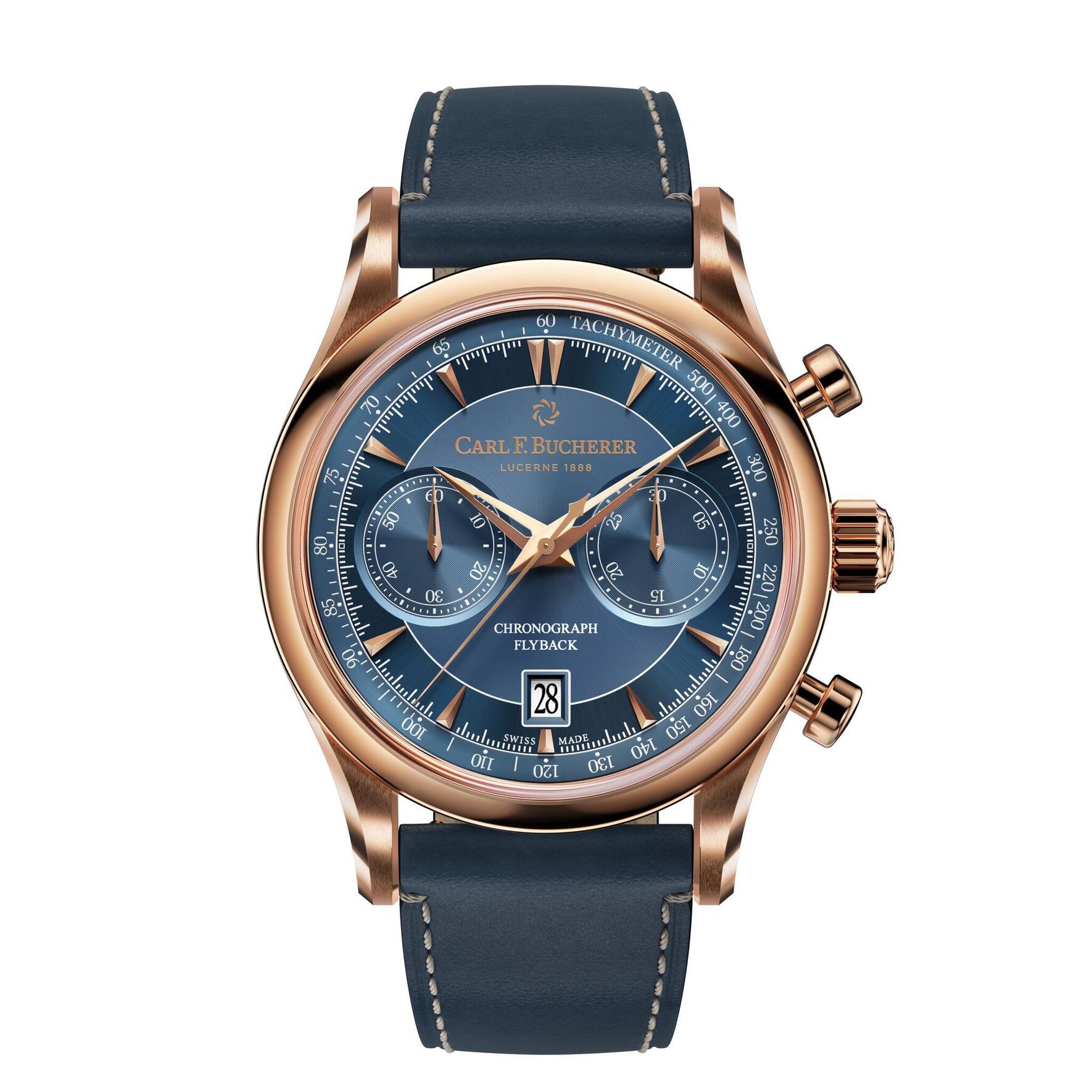 Manero Flyback im 43-mm-Roségoldgehäuse